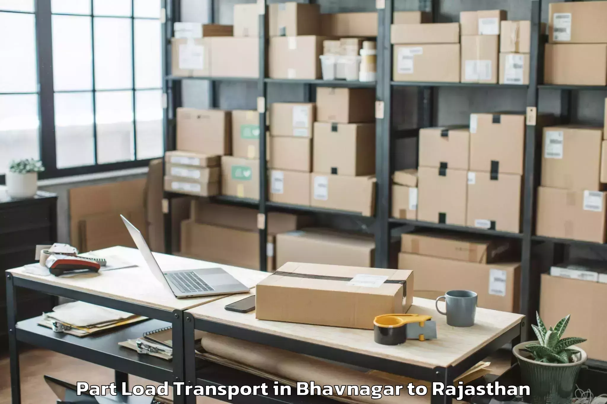 Book Bhavnagar to Bari Sadri Part Load Transport Online